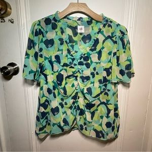 SHORT SLEEVE ROUCHED TOP